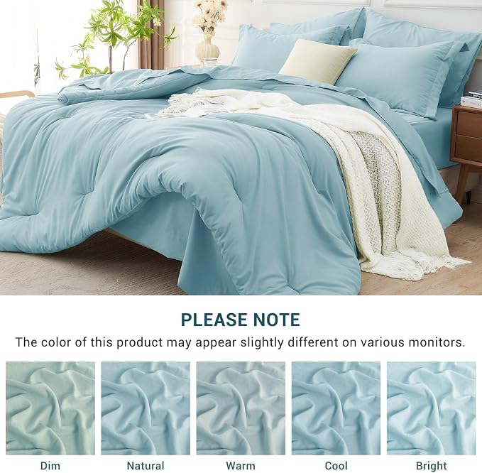 MUXHOMO 7 Pieces California King Comforter Set, Soft Bed in a Bag Cal King Size - Image 7