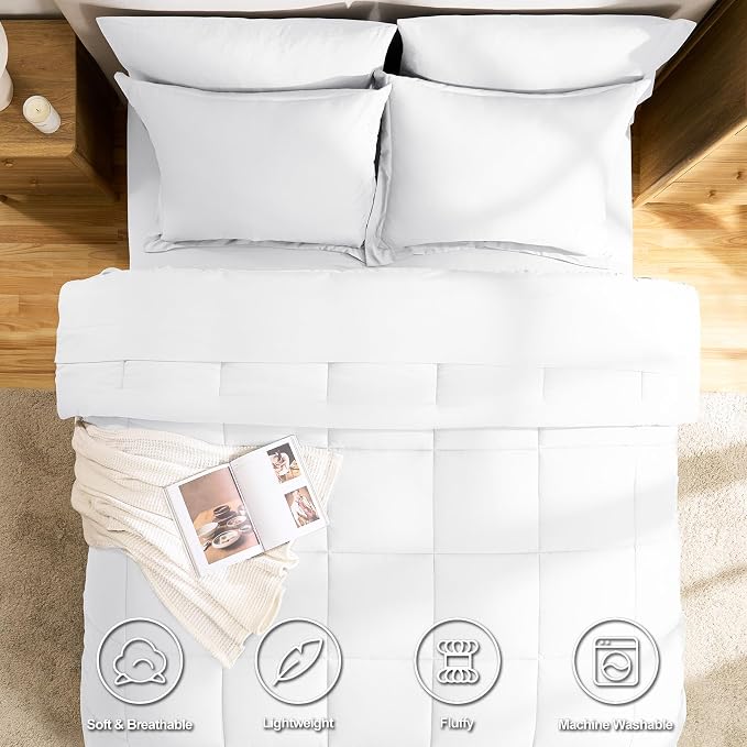 CozyLux Twin XL Comforter Set White - Image 2