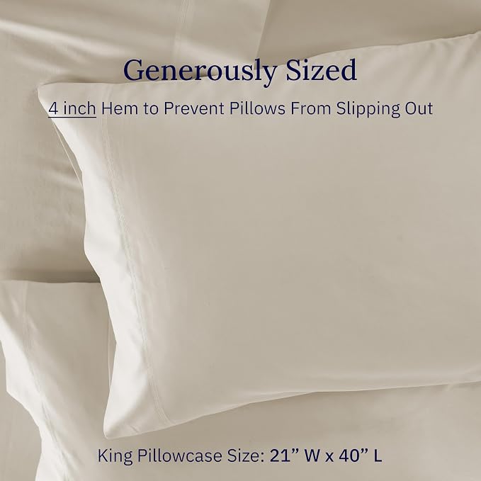 California Design Den Premium King Size Pillowcases Set of 2-600 Thread Count - Image 5