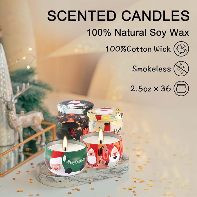 WPONSZU 36 Pack Christmas Scented Candles, Candvent Calendar 2025, Gift Set - Image 8