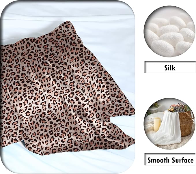 Mulberry Silk Pillowcase for Hair and Skin Queen Size Leopard Print Silk Pillow - Image 2