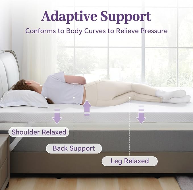 SINWEEK 3 Inch Gel Memory Foam Mattress Topper Full XL Size, Ventilated High - Image 2