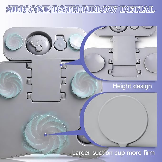 Silicone Bath Pillow, Upgraded Bath Pillows - Image 2