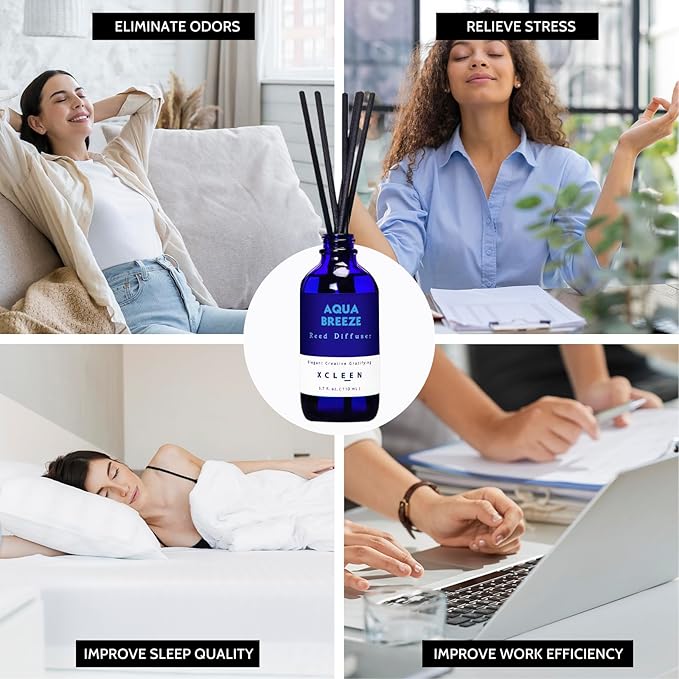 Xcleen Reed Diffuser Set, Aqua Breeze Scented Oil Diffuser - Image 5