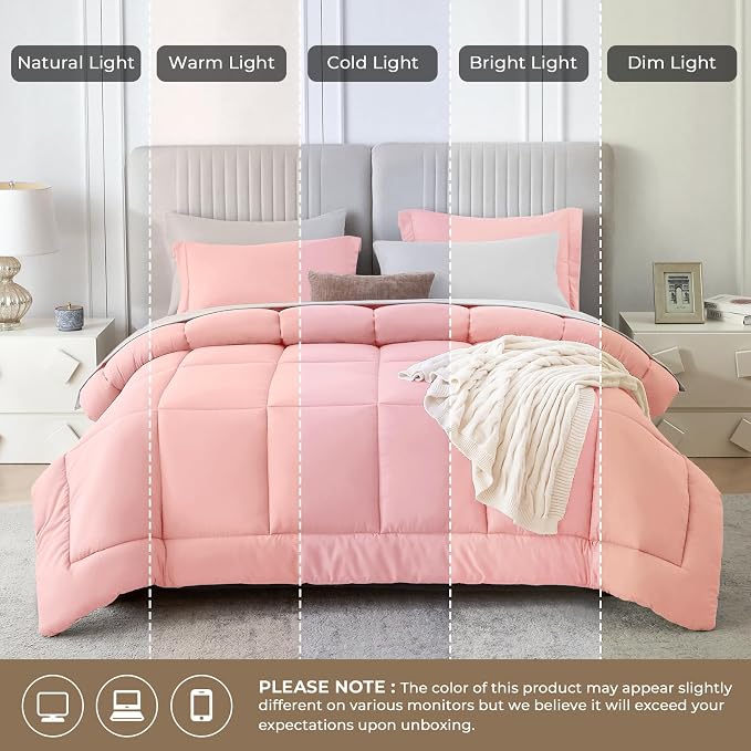 Sasttie Full Size Comforter Sets, 7 Pieces Reversible Bed in a Bag Full - Image 7