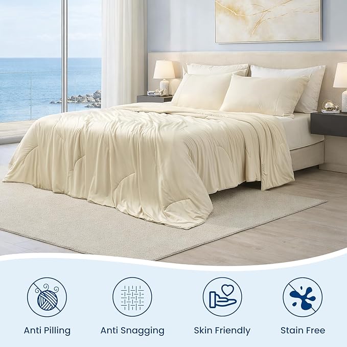 Cozy Bliss Cooling Comforter Twin Size, Reversible Lightweight Cooling Blankets - Image 6