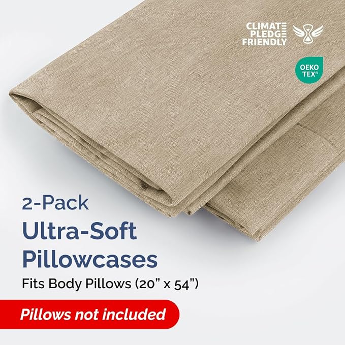 Body Pillowcases Set of 2-20x54 Long Body Pillow Case - Image 2