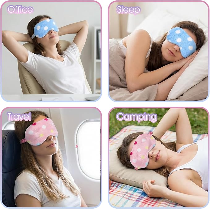 2PCS Plush Sleeping Eye Mask, Soft Plush Eye Mask, Fuffy Eye Cover Comfortable - Image 5