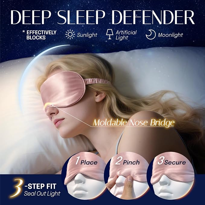 OLESILK Silk Sleep Eye Mask Blindfold - Image 3