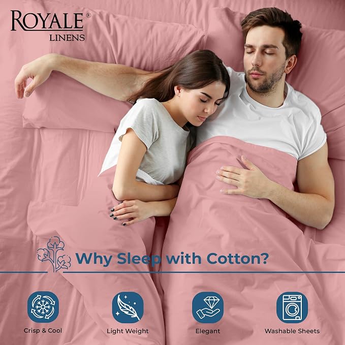 Royale Linens 100% Organic Cotton Twin XL Flat Sheet Only - Image 3