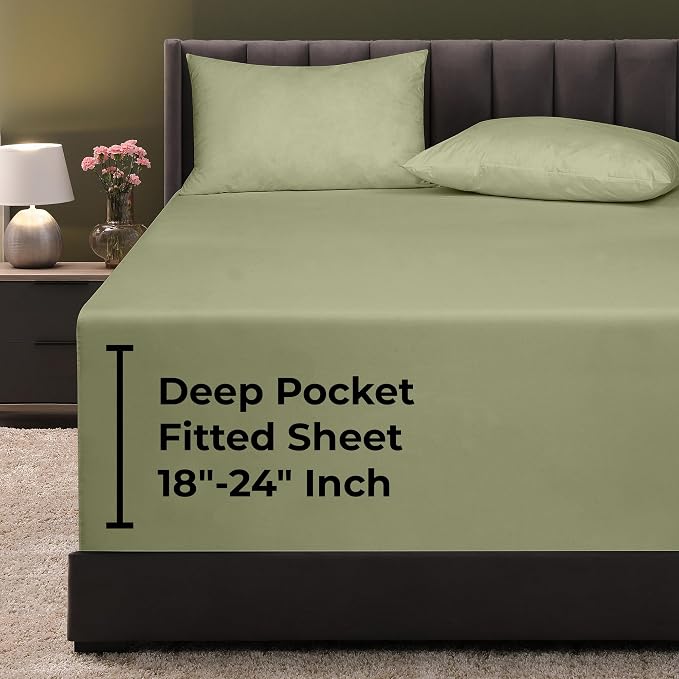 Royale Linens Extra Deep Pocket Full Fitted Sheet Only by ROYALELINENS