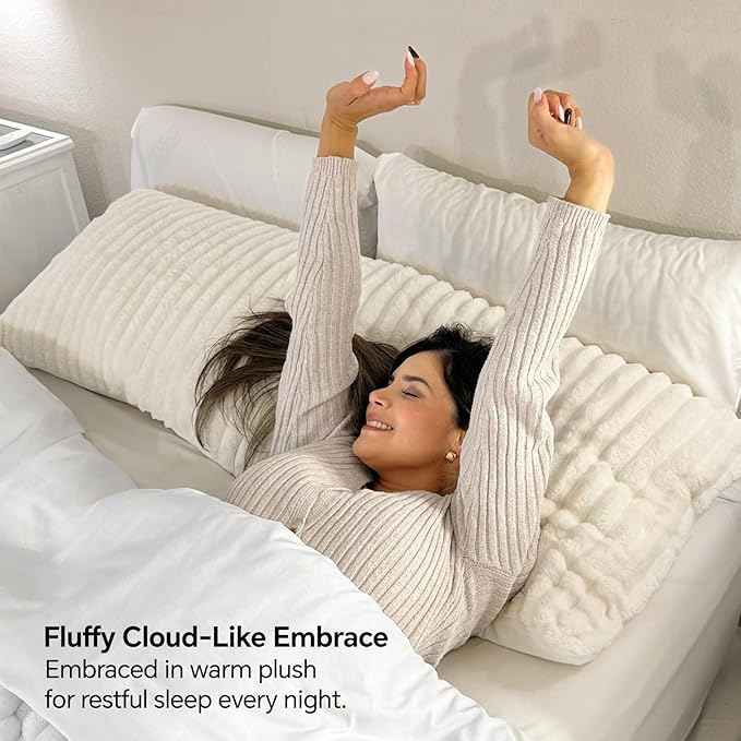 BEDELITE Fluffy Faux Fur Body Pillow Cover - Image 3