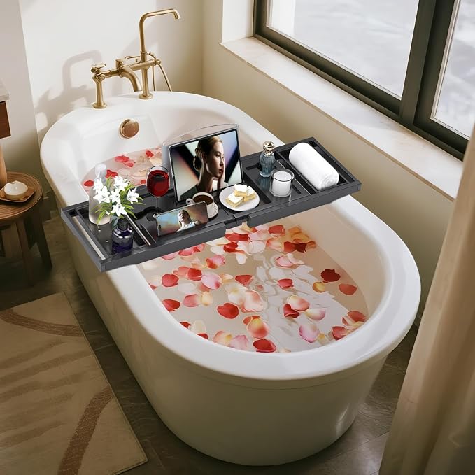 Bathtub Tray Caddy, Expandable Bath Trays - Image 3