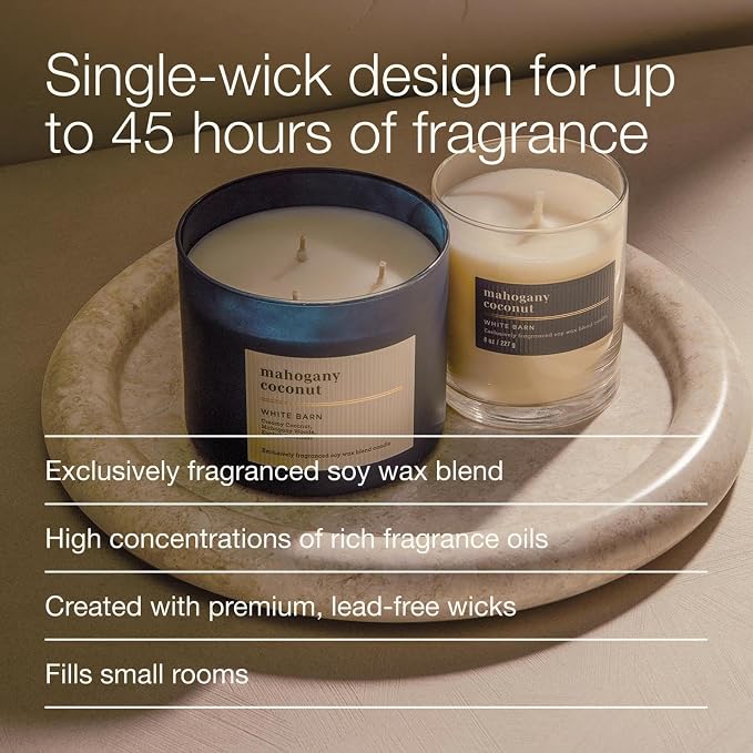 Bath & Body Works Single Wick Candle, Mahogany Coconut Candle, Long-Lasting - Image 4