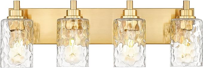 4-Light Bathroom Light Fixtures, 24.5 Inch Brushed Gold Vanity Lights by Metwet