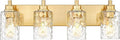 4-Light Bathroom Light Fixtures, 24.5 Inch Brushed Gold Vanity Lights by Metwet