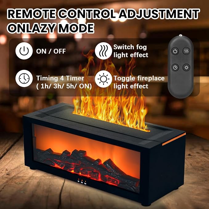 Fireplace Humidifier Diffuser, 7 Colors Flame Diffuser - Image 4