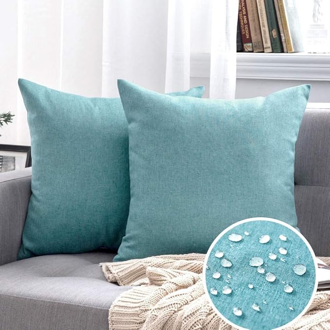MIULEE Pack of 2 Decorative Outdoor Solid Waterproof Throw Pillow Covers Faux - Image 7