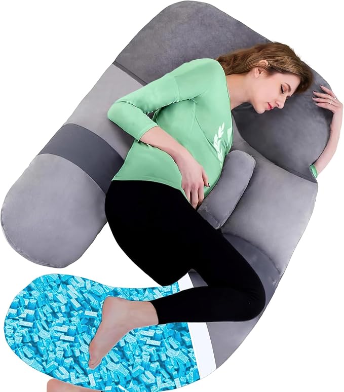 AS AWESLING Shredded Memory Foam Body Pillow, Pregnancy Pillows by ASAWESLING