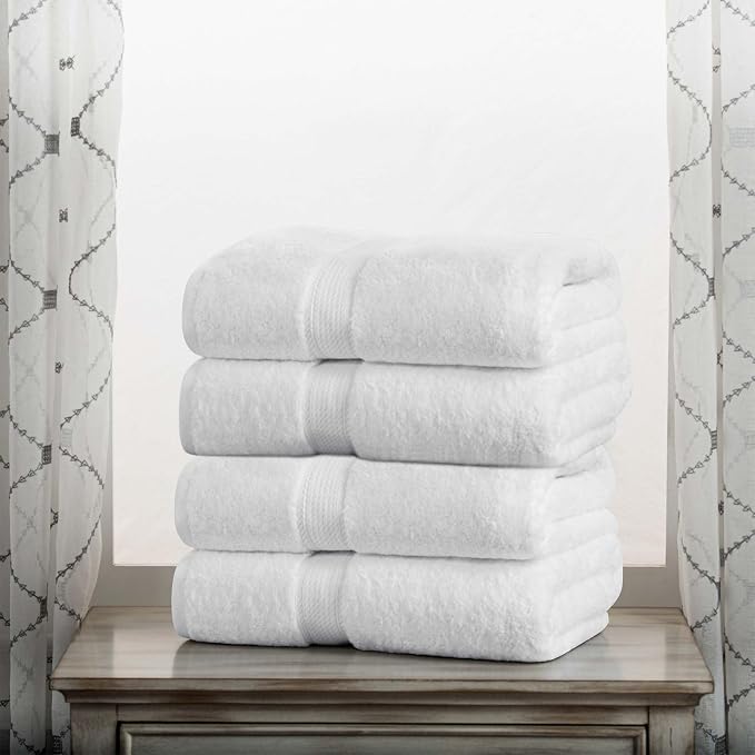 Superior Egyptian Cotton Pile Bath Towel Set of 4, Ultra Soft Luxury Towels by SUPERIOR
