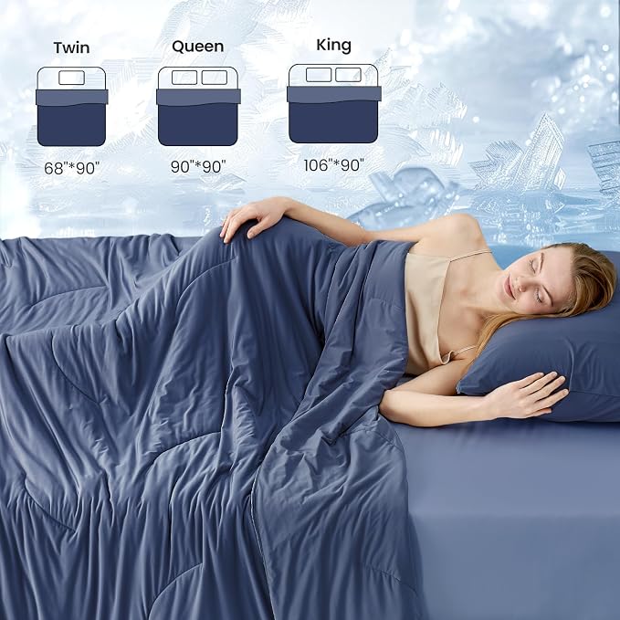 Cozy Bliss Cooling Comforter King Size, Reversible Lightweight Cooling Blankets - Image 8