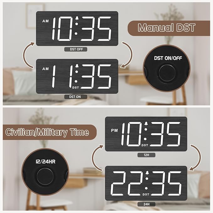 DreamSky Wooden Digital Alarm Clock - Image 5