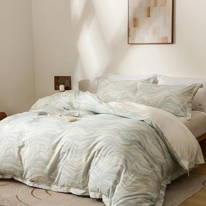 OAITE Duvet Cover Set Twin Size Floral Pattern Ultra Soft 100% Cotton Duvet - Image 2