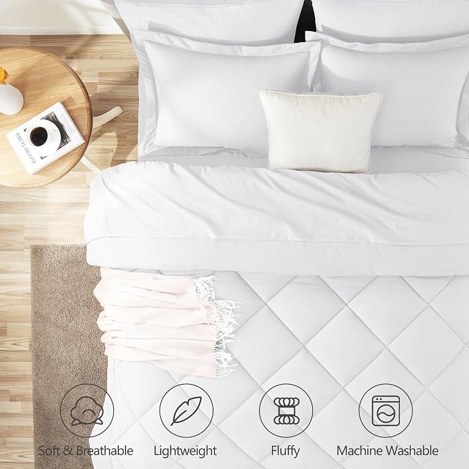 CozyLux Full Size Comforter Sets White - Image 2