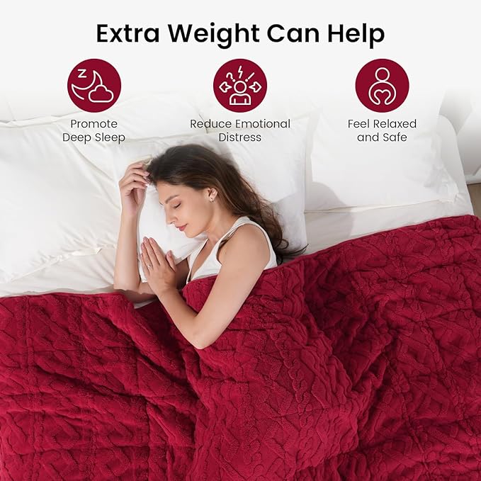Drewin Weighted Blanket Queen Size 20 lbs, Cozy Sherpa Weighted Blankets - Image 2
