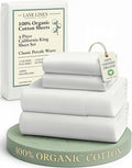 LANE LINEN 100% Organic Cotton California King Sheets Set, 4-Piece Pure Organic by LaneLinen