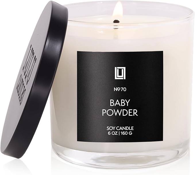 Lulu Candles | Baby Powder | Luxury Scented Soy Jar Candle | Hand Poured in The by LULUCANDLES