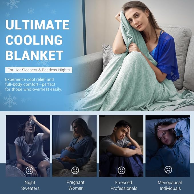 Elegear Revolutionary Cooling Blanket Queen Absorbs Heat to Keep Body Cool - Image 6