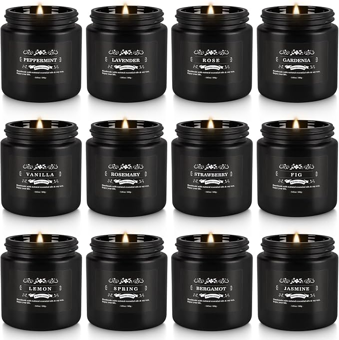 YOROXRG Scented Candles Gifts Set 12 Pack Soy Wax Travel Tin Jar Candles by YOROXRG