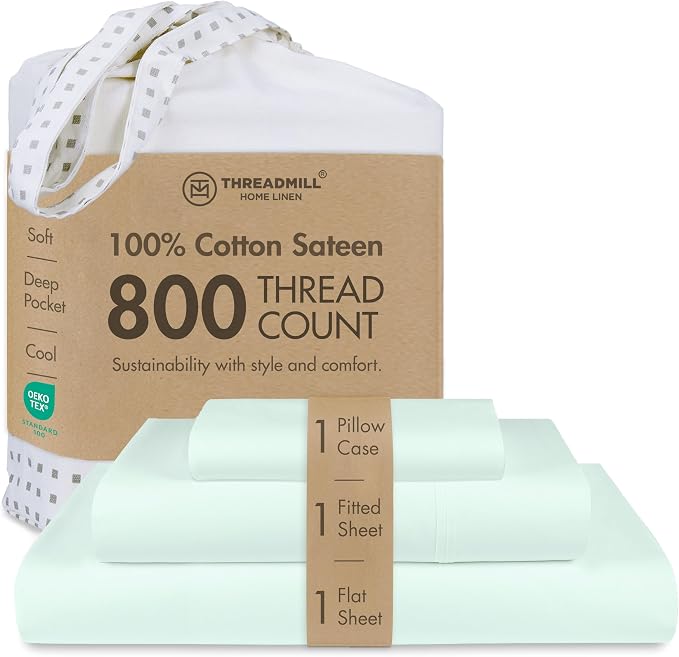 Threadmill Sheets for Twin XL Mattress | 800 Thread Count Twin XL Bed Sheets Set by ThreadmillHomeLinen