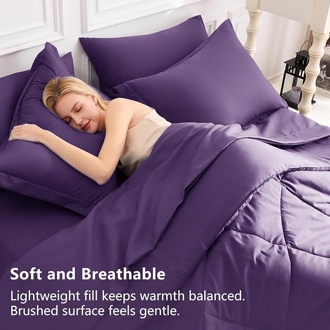 CozyLux Full Size Comforter Sets Purple - Image 3