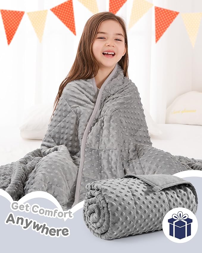 Kivik 3 lbs Weighted Blanket, Cooling Soft Minky Dotted Heavy Blankets Throw - Image 6