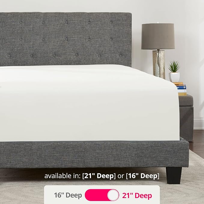 XL Twin Sheets Deep Pockets Fitted – Twin XL Fitted Sheets Only – 21” Fitted - Image 3