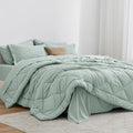 Love's cabin King Size Comforter Set Aqua, 7 Pieces King Bed in a Bag, All by Lovescabin