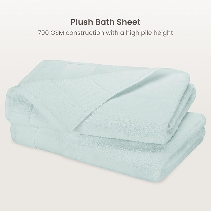 BIOWEAVES 100% Organic Cotton Bath Sheet Set of 2 | Soft Oversized Bath Towels - Image 2