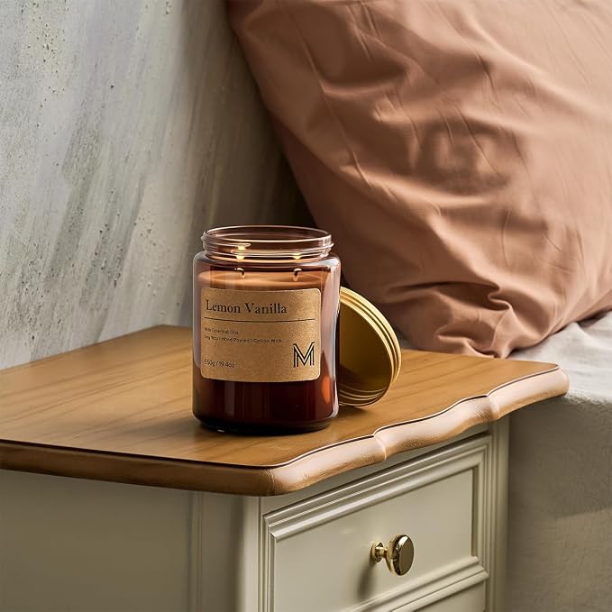 M&SENSE Lemon Vanilla Scented Christmas Candle Gift | 19.4oz, 115-Hour Burn | - Image 7