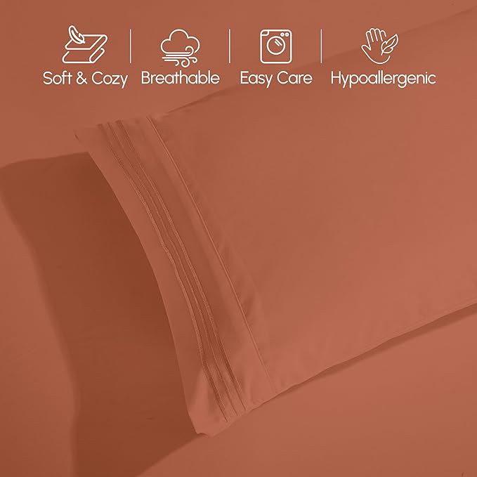 Elegant Comfort Luxurious 1500 Premium Hotel Quality Microfiber 4-Piece Sheet - Image 8