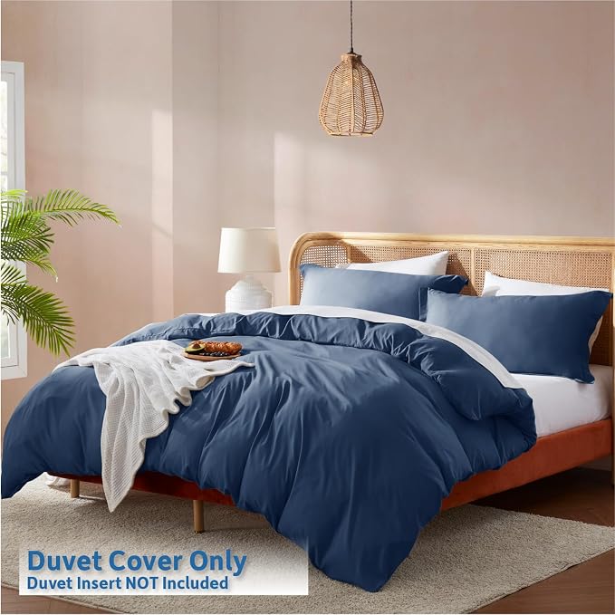 Nestl Navy Blue Duvet Cover Queen Size - Image 2