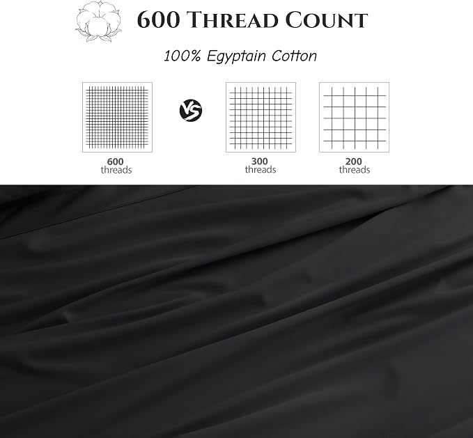 Cotton Flat Sheets Only, 600 TC 100% Cotton Flat Sheet Top Sheet Only, King - Image 3
