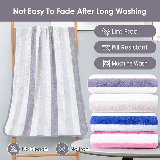 JML Bath Towels, Large Microfiber Towel Set, Ultra Soft, Super Absorbent - Image 6