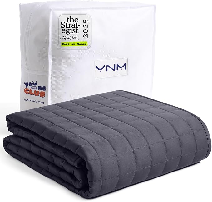 YnM 12lbs Weighted Blanket for Adults, Breathable Heavy Bed Throw Blanket by YNM