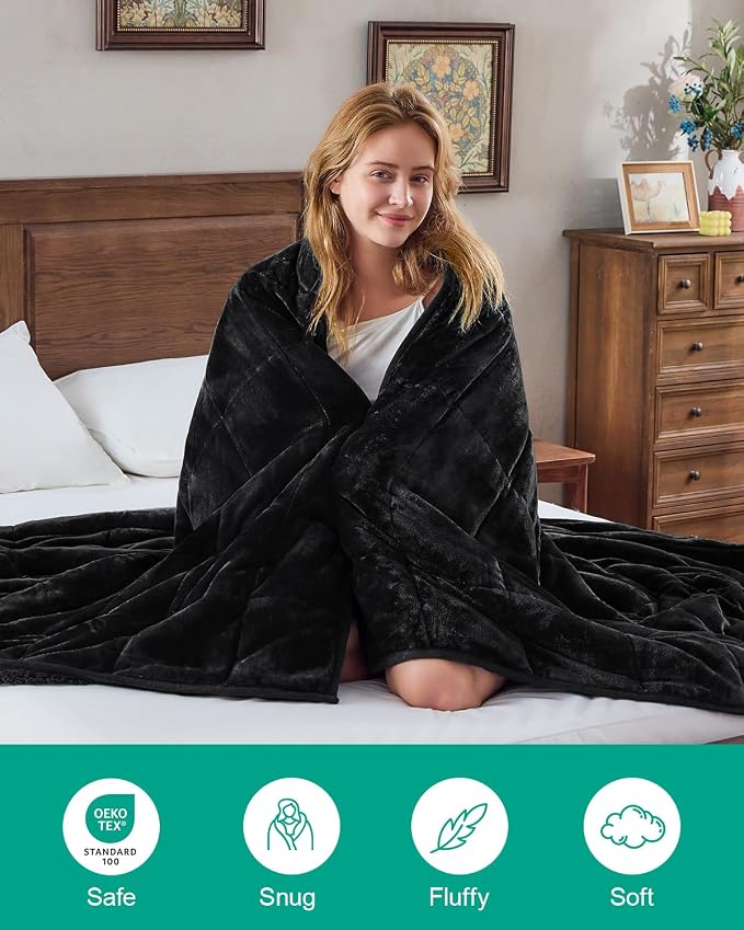 Super Fuzzy Soft Sherpa Fleece Weighted Blanket, 20 lbs Dual Sided Fluffy Heavy - Image 6