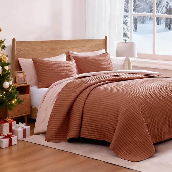 WRENSONGE Queen Quilt-3 Pieces Lightweight Autumn Leaf Fall Bedspreads Queen - Image 3