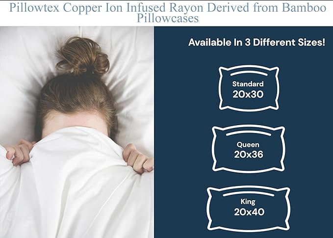 Pillowtex Copper Ion Infused Rayon Derived from Bamboo Cooling Pillowcases - Image 6