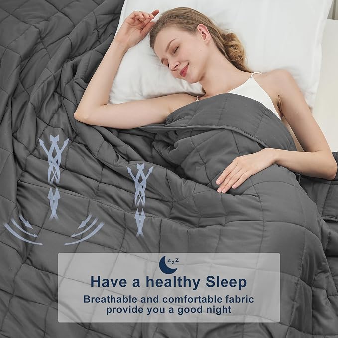 Weighted Blanket for Adults 12lbs, Twin Full Size Cooling Heavy Throw Blanket - Image 7