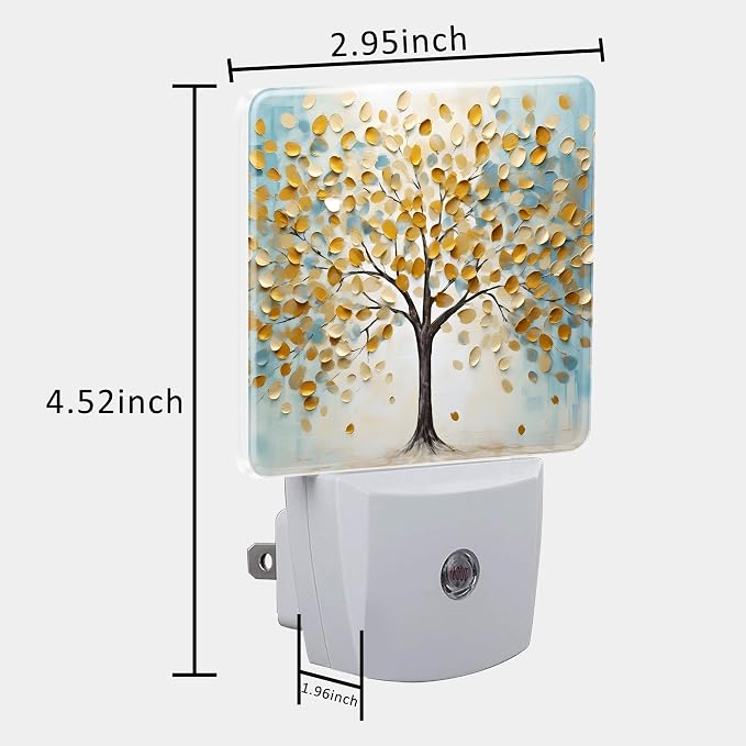 Plug in Night Lights Golden Tree Of Life Oil Painting Nightlight Plug Into Wall - Image 5